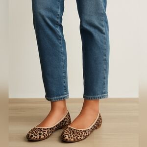 BOTTEGA by Bottega Veneta Leopard Print Glitter Ballet Flats
